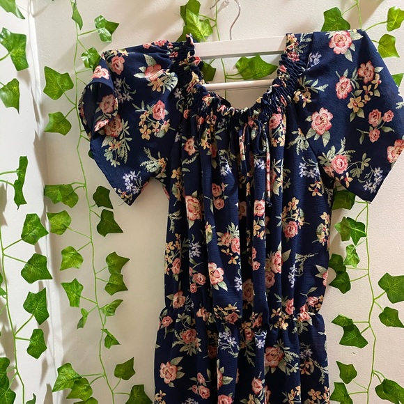 Blue Floral Romper - Picture 3 of 6